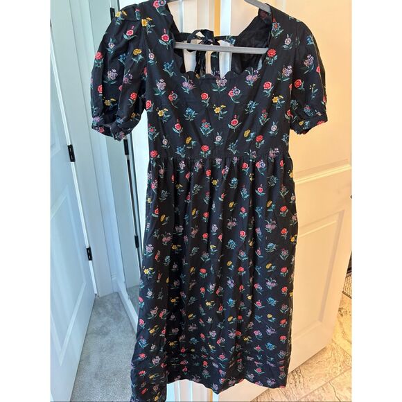 PINK CITY PRINTS Genevieve Dress In Midnight Garden, Small $288 - Picture 3 of 8